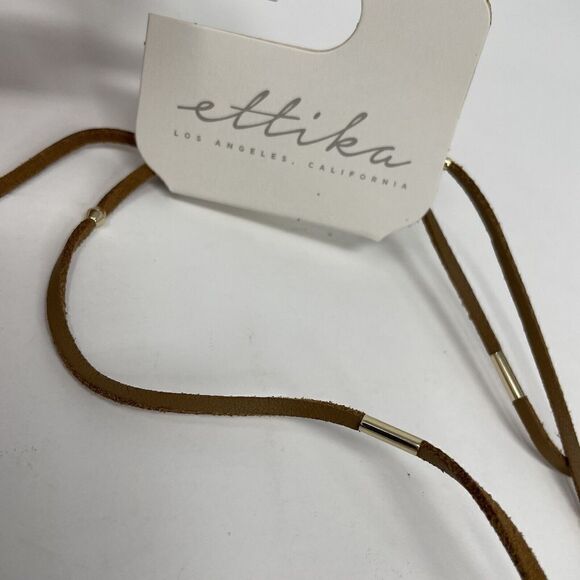 ETTIKA Womens Revolve Brown Leather Wrap Choker NEW Gold Accent Cords Fashion - Picture 5 of 8